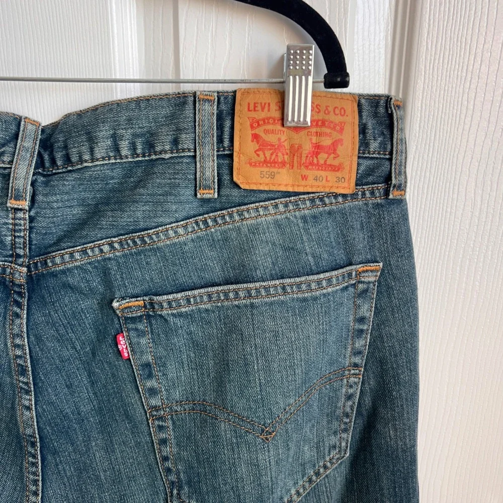 Levi's‎ 559 Relaxed Straight Fit Jeans Mens Size 40x30 Blue Denim Waterless